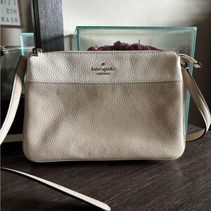 Kate Spade Cream Crossbody Bag Pebbled Leather